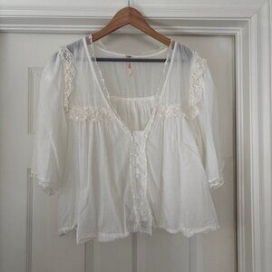 Free People Luna Cropped Boho Blouse